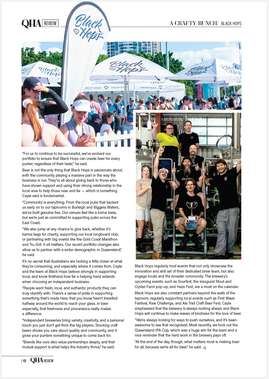 Black Hops Brewery Joins the Queensland Hotels Association